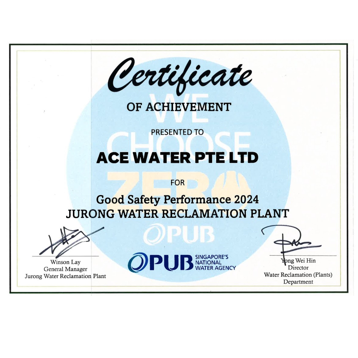 JWRP Good Safety Performance